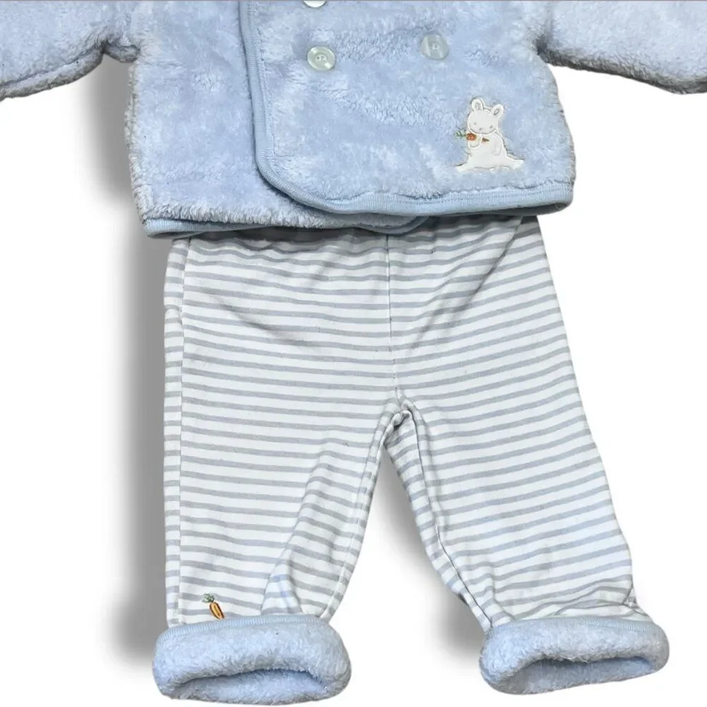 Bunnies by the Bay Retired Blue Cuddle Hooded Jacket with Pants Outfit Set 6-9M